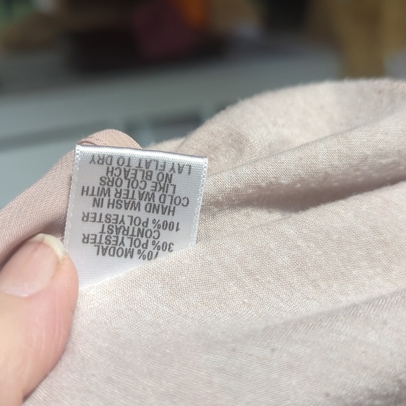 Ladies small blush pink top with peek a boo chiffon detail - Picture 5 of 6